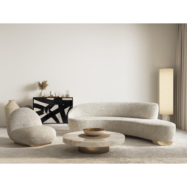 Žema šoninė spintelė juodos spalvos/smėlio spalvos 113x84 cm Wilma – Really Nice Things-image-3