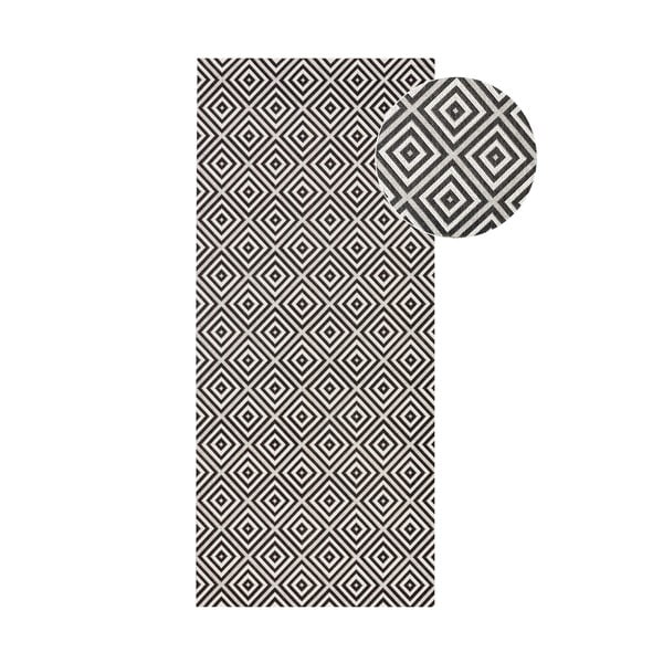 Juodai baltas lauko kilimas NORTHRUGS Karo, 80 x 200 cm