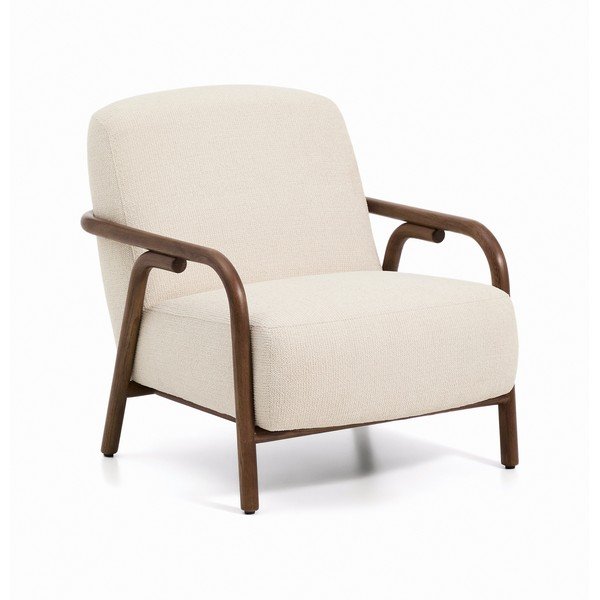 Smėlio spalvos krėslas iš šenilinio audinio Sylo – Kave Home