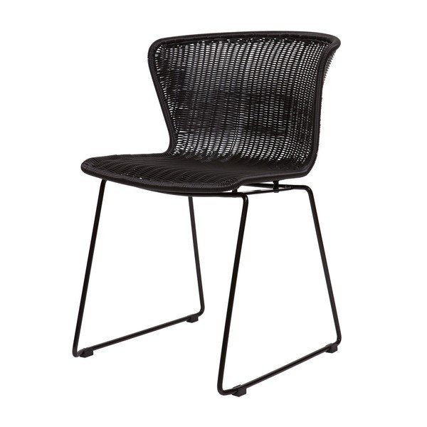 Juodos spalvos sodo kėdės dirbtinis rotangas 2 vnt. Wings – WOOOD