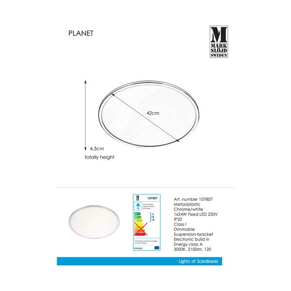 Lubinis šviestuvas Markslöjd Planet Plafond, ⌀ 42 cm-image-2