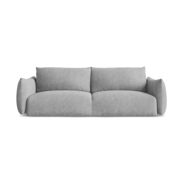 Šviesiai pilkos spalvos iš šenilinio audinio sulankstoma sofa 230 cm Leila – Makamii