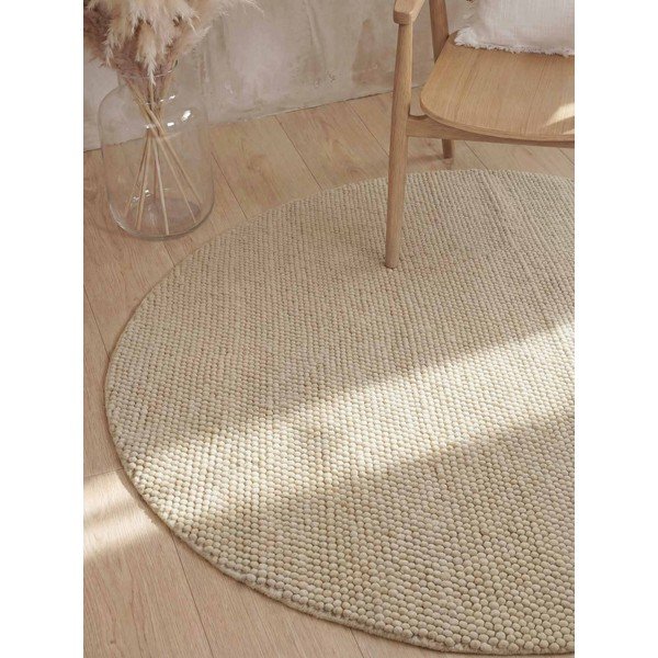Rankų darbo smėlio spalvos iš vilnos apvalios formos kilimas ø 200 cm Richmond Diana – Ted Baker-image-1