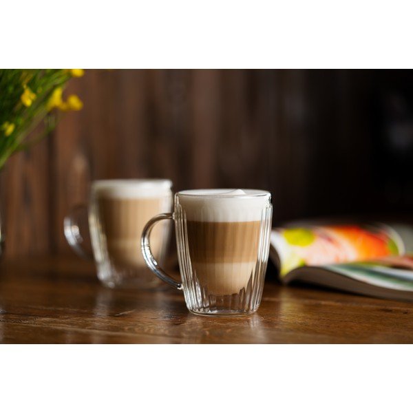 Iš stiklo puodeliai 2 vnt. kapučino 250 ml Livio Duo – Vialli Design-image-3