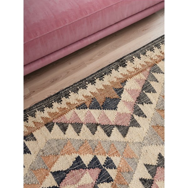 Rankų darbo pilkos spalvos iš džiuto kilimas 80x200 cm Roya Parsa – Elle Decoration-image-4