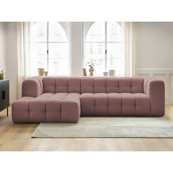 Kampinė sofa šviesiai rožinės spalvos Cloud – Bobochic Paris-image-1
