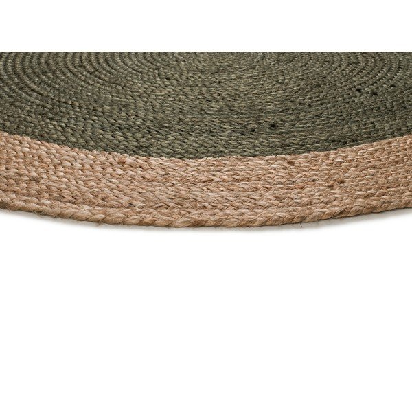 Apvalios formos kilimas žalios spalvos/natūralios spalvos ø 90 cm Mahon – Universal-image-3