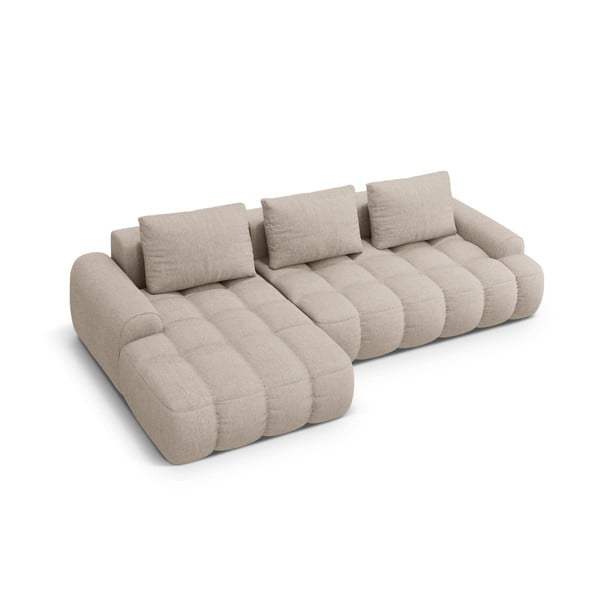 Šviesiai rudos spalvos sulankstoma/su sandėliavimo vieta kampinė sofa (su kairiuoju kampu/su gultu) Linz – Cosmopolitan Design-image-3