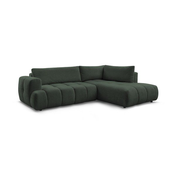 Žalios spalvos sulankstoma/su sandėliavimo vieta kampinė sofa (su dešiniuoju kampu/„L“ formos) Fuji – Bobochic Paris-image-3