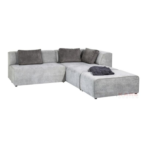 Šviesiai pilka sofa su atramomis kojoms "Kare Design Infinity
