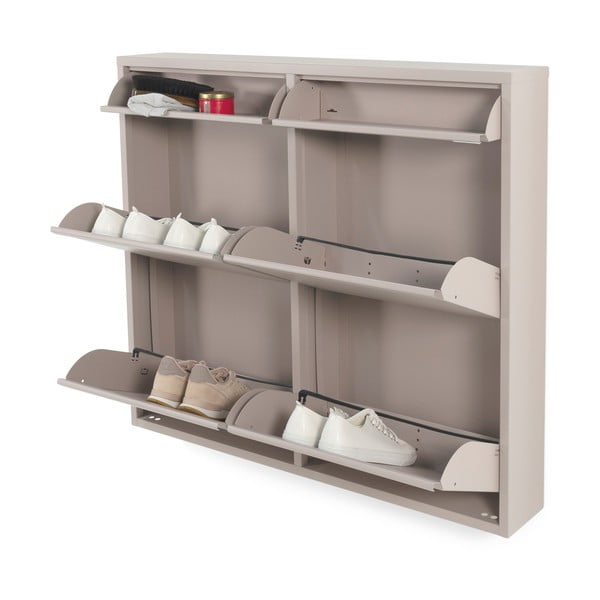 Taupe spalvos iš metalo atlenkiama spintelė batams 98x86x15 cm Billy – Spinder Design-image-2