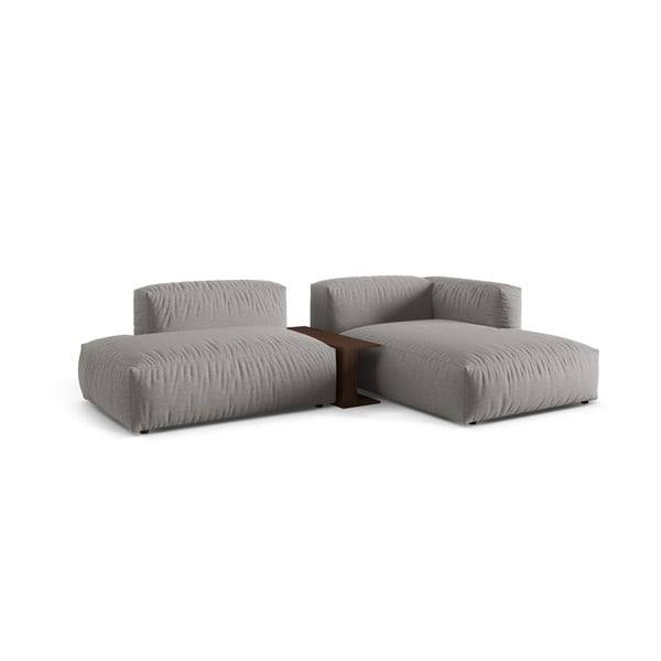 Modulinė kampinė sofa šviesiai pilkos spalvos (su dešiniuoju kampu) Martina – Micadoni Home-image-2