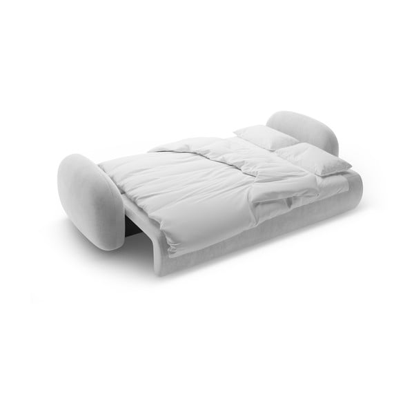 Šviesiai pilkos spalvos iš velveto sulankstoma/su sandėliavimo vieta sofa 262 cm Tonale – Cosmopolitan Design-image-4