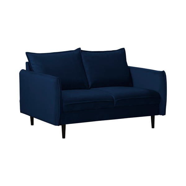 Tamsiai mėlynos spalvos iš velveto sofa 138 cm Juli – Ropez-image-1