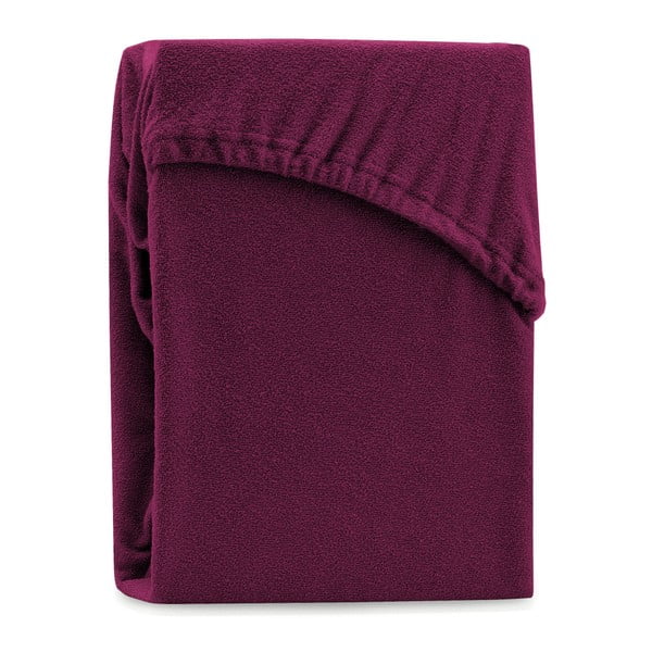 AmeliaHome Ruby Siesta tamsiai bordo spalvos elastinga paklodė dvigulei lovai, 220/240 x 220 cm