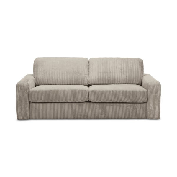 Šviesiai rudos spalvos iš kordinio velveto sulankstoma sofa 195 cm Nona – Makamii
