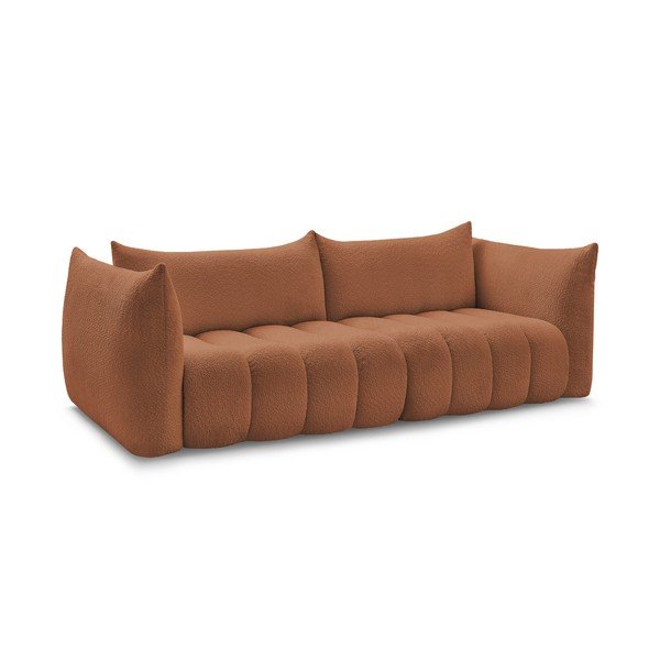 Oranžinės spalvos sofa iš boucle 286 cm Azra – Bobochic Paris-image-2