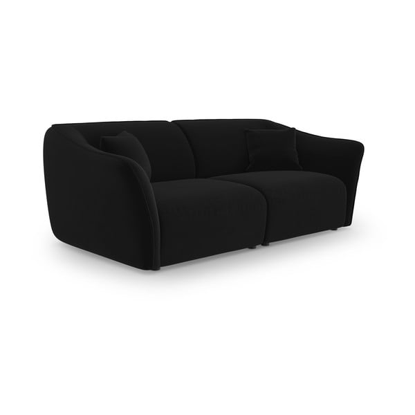 Iš velveto sofa juodos spalvos 206 cm Tokyo – Cosmopolitan Design-image-3