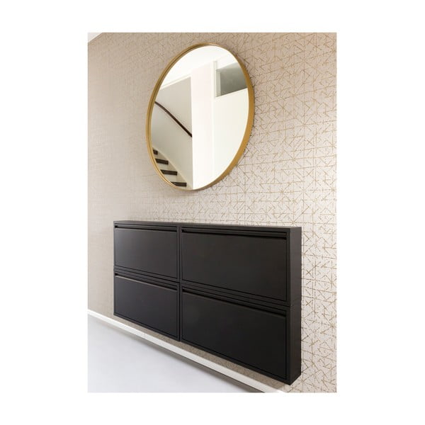 Juodos spalvos iš metalo atlenkiama spintelė batams 75x37,5x12,5 cm Billy – Spinder Design-image-4