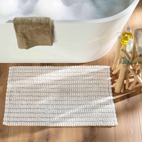 Baltos spalvos vonios kilimėlis 50x80 cm Voltis – douceur d'intérieur-image-1