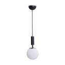 Kabantis šviestuvas baltos spalvos/juodos spalvos ø 15 cm su stiklo gaubtu Hector – Squid Lighting