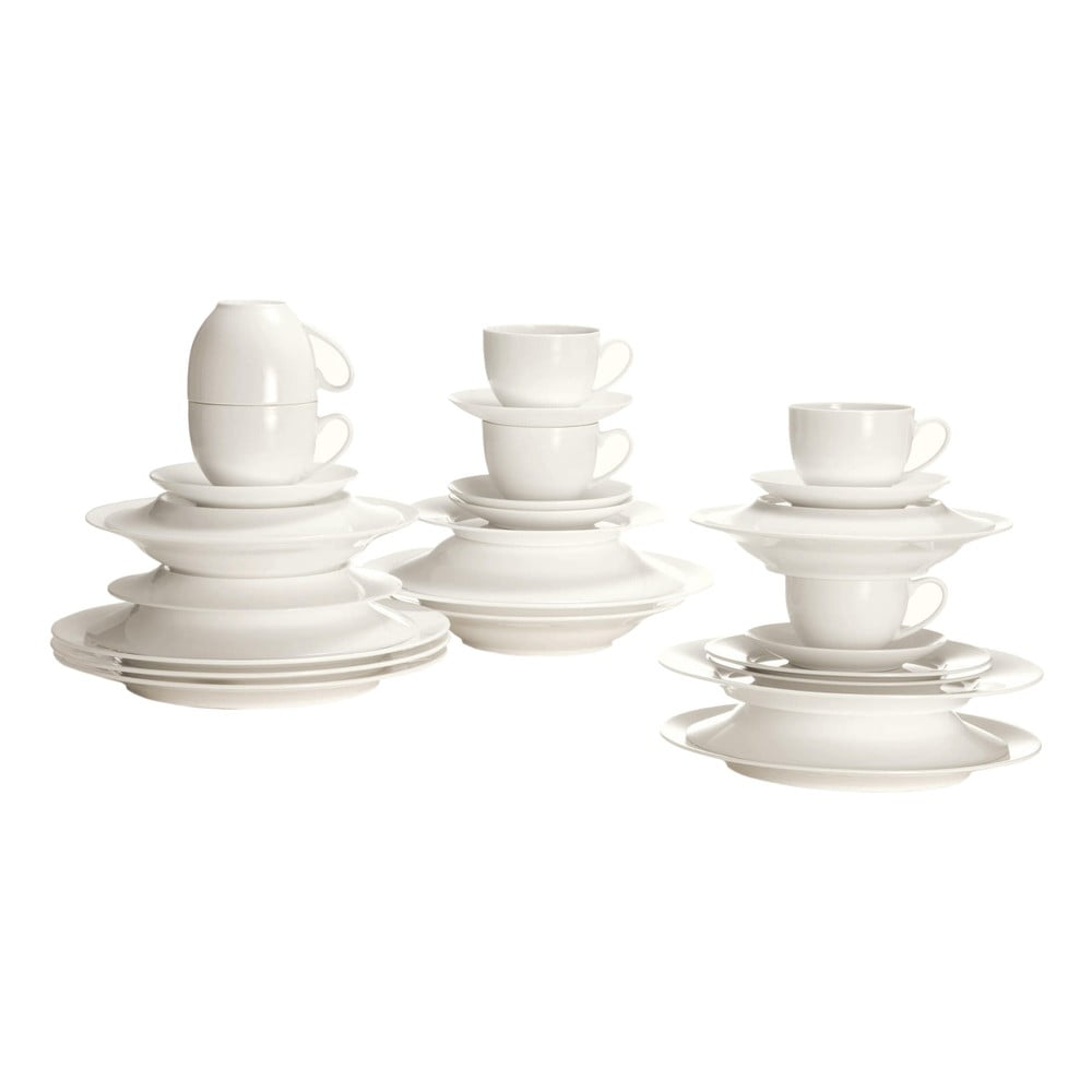 30 baltų porcelianinių indų rinkinys Maxwell & Williams Cashmere