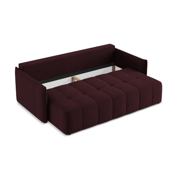 Bordo spalvos sulankstoma/su sandėliavimo vieta sofa 225 cm Moku – Makamii-image-4