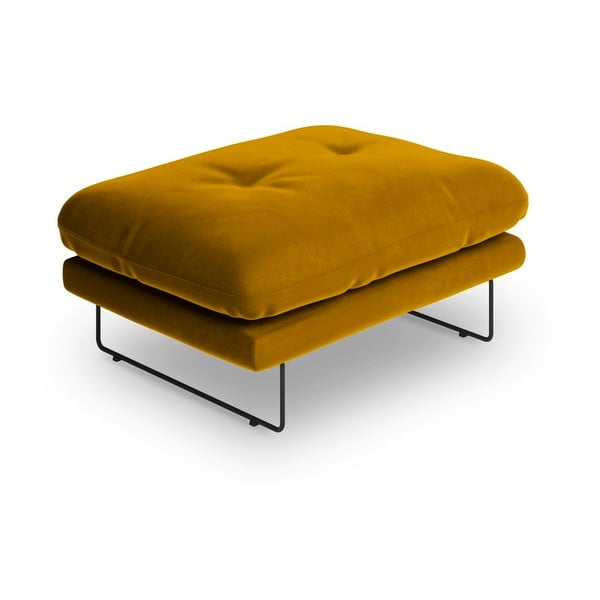 Geltonas aksominis pufas Windsor & Co Sofas Gravity-image-2