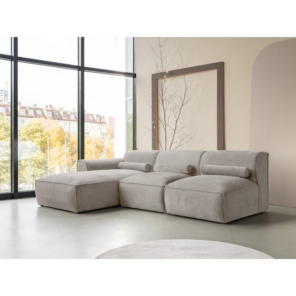 Kampinė sofa smėlio spalvos (su kairiuoju kampu) Flex Felix – Miuform-image-3