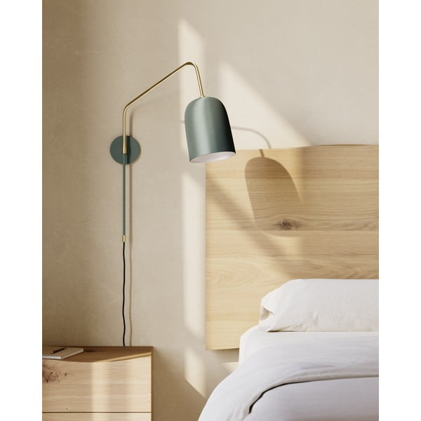Žalios spalvos sieninė lempa ø 15 cm Audrie – Kave Home-image-1