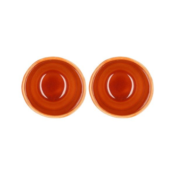 Puodeliai oranžinės spalvos iš akmens masės 2 vnt. espreso 80 ml Styles – Villa Collection-image-1