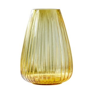 Geltona stiklinė vaza Bitz Kusintha, aukštis 22 cm
