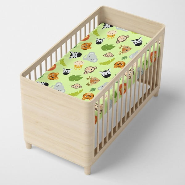 Žalia elastinė medvilninė paklodė Mr. Fox Wild, 60 x 120 cm-image-3