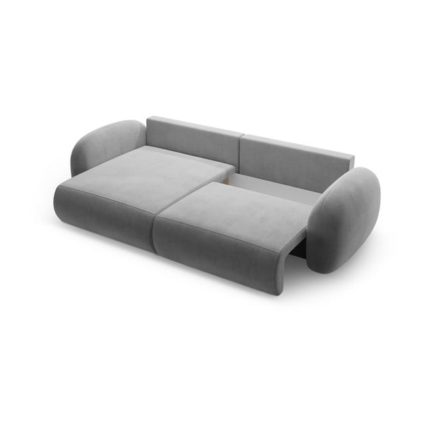 Tamsiai pilkos spalvos iš velveto sulankstoma/su sandėliavimo vieta kampinė sofa Tonale – Cosmopolitan Design-image-3