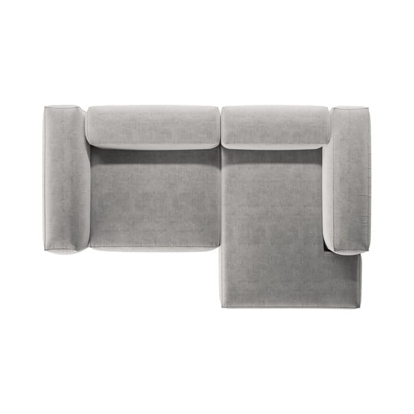 Šviesiai pilkos spalvos kampinė sofa (su dešiniuoju kampu/su gultu) Bergamo – Cosmopolitan Design-image-3