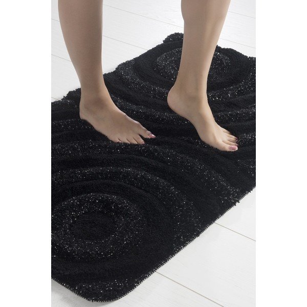 3 juodų vonios kilimėlių rinkinys 100x60 cm Wave – Foutastic-image-3