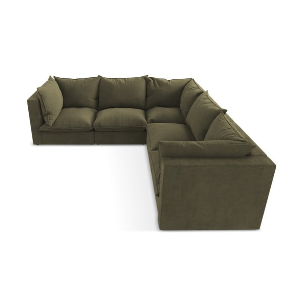 Khaki spalvos kampinė sofa Manao – Makamii-image-4