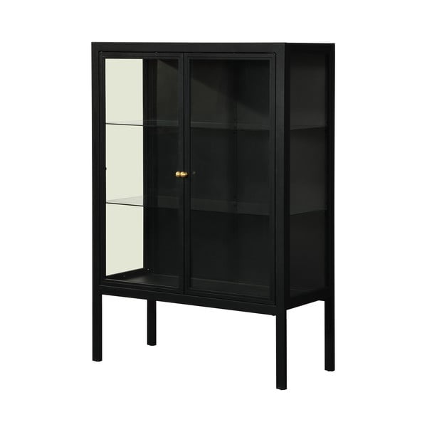 Juoda dviejų durų vitrina Støraa Alva, aukštis 140 cm-image-2