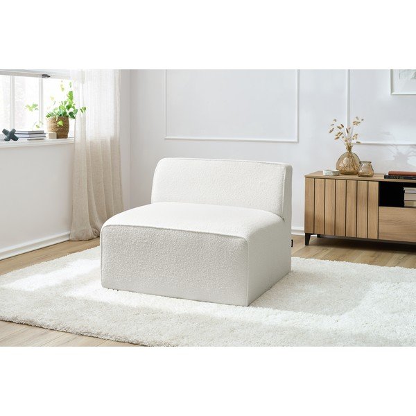 Baltos spalvos iš boucle modulinė sofos dalis (modulinė) Megeve – Bobochic Paris-image-1