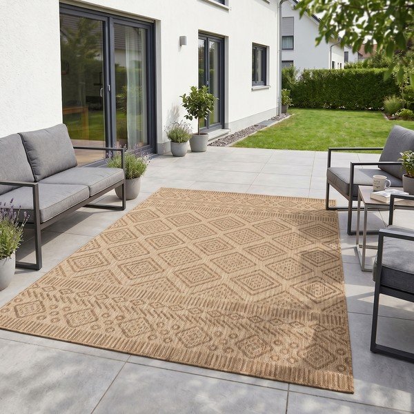 Smėlio spalvos lauko ir vidaus kilimas 140x200 cm Mira 1452 – Ayyildiz Carpets-image-1