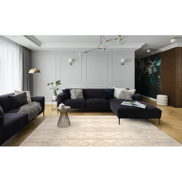 Kilimas iš vilnos kreminės spalvos 160x240 cm Colette – Agnella-image-1