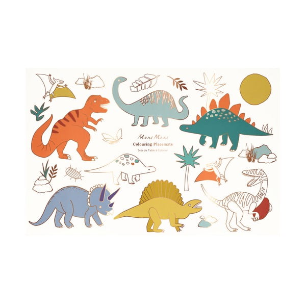 Iš popieriaus padėkliukai 8 vnt. 28x42.5 cm Dinosaurs – Meri Meri