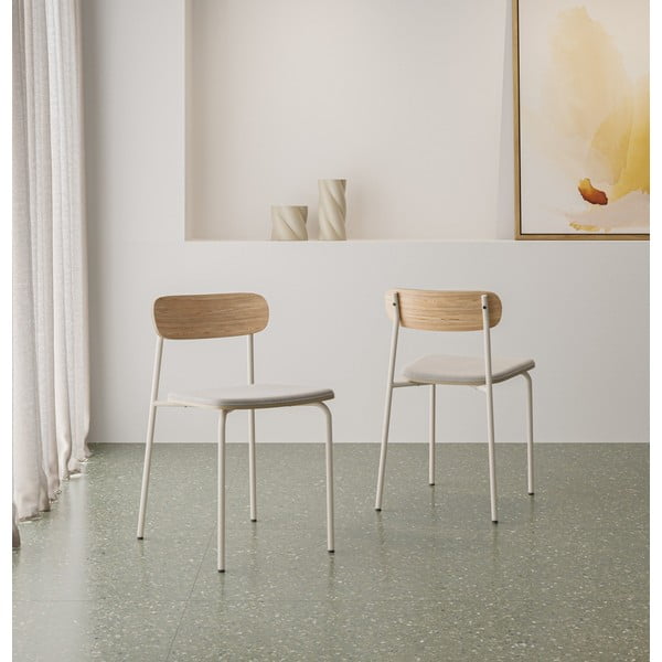 Valgomojo kėdės smėlio spalvos/natūralios spalvos 2 vnt. Adriana – Marckeric-image-1