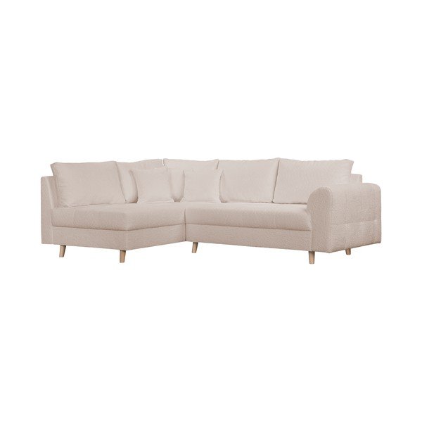 Kampinė sofa smėlio spalvos iš boucle (su kairiuoju kampu) Ariella – Ropez-image-2