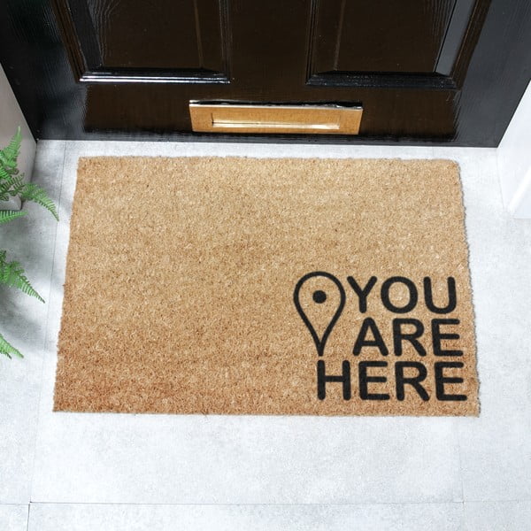 Iš kokoso pluošto grindų kilimėlis 40x60 cm You Are Here – Artsy Doormats-image-2