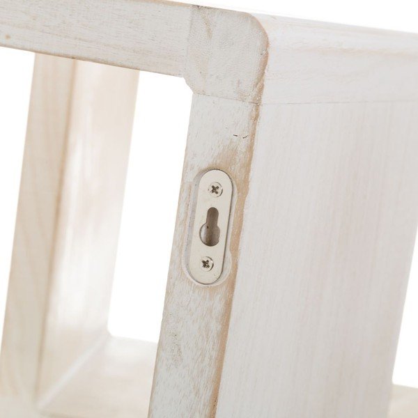 Iš paulovnijos masyvo sieninės lentynos baltos spalvos 3 vnt. – Casa Selección-image-1