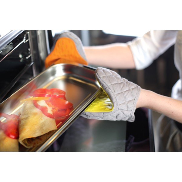 Geltonai pilka medvilninė puodynė su silikoniniu Vialli dizainu-image-1