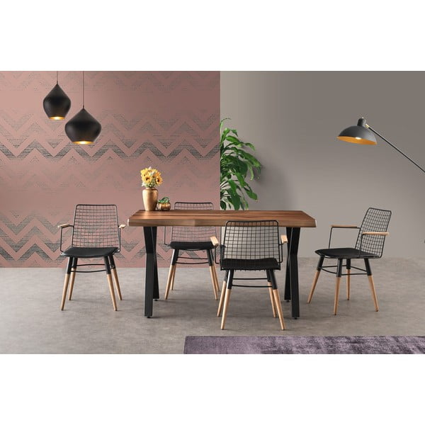 Valgomojo kėdės iš metalo juodos spalvos 2 vnt. Trend – Kalune Design-image-2