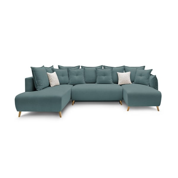 Sulankstoma kampinė sofa turkio spalvos (su kairiuoju kampu/„U“ formos) Nessa – Bobochic Paris