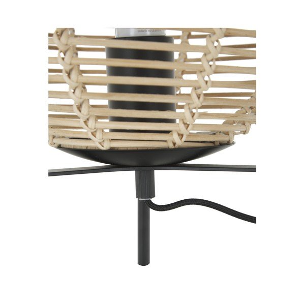 Juoda stalinė lempa su rotango gaubtu Westwing Collection Wasa, aukštis 38 cm-image-3